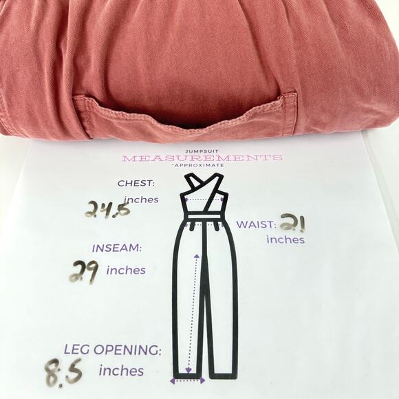 BP. + Wildfang Womens The Essential Short Sleeve Coverall Jumpsuit Size L Brown - Picture 10 of 10